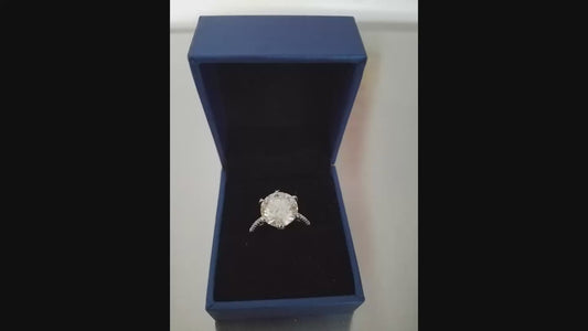 5 carat solitaire moissanite engagement ring with certificate and gift box